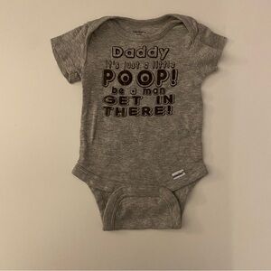 Gerber Heather Gray Baby Onesie with Fun Print